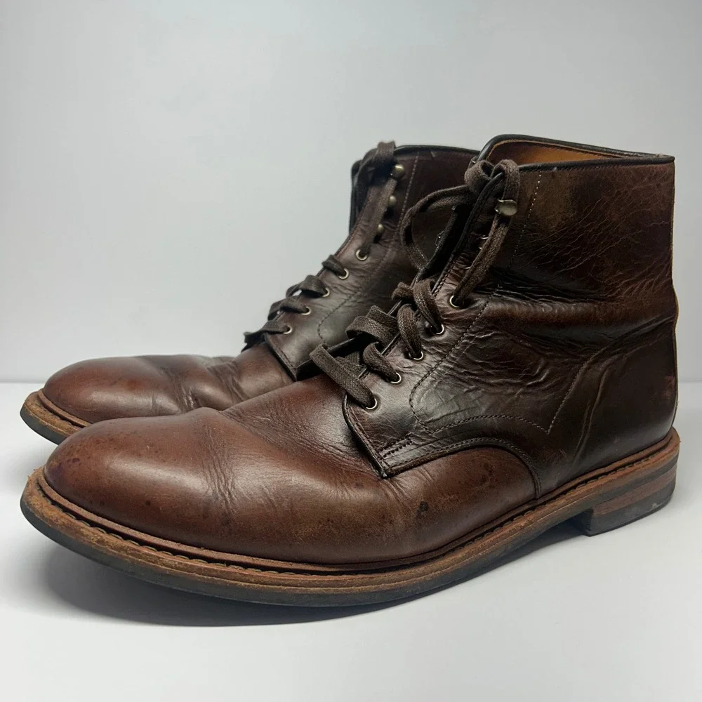 Allen Edmonds Higgins Mill Brown Leather Mens Size 13 D Boots 7562 Dainite Sole